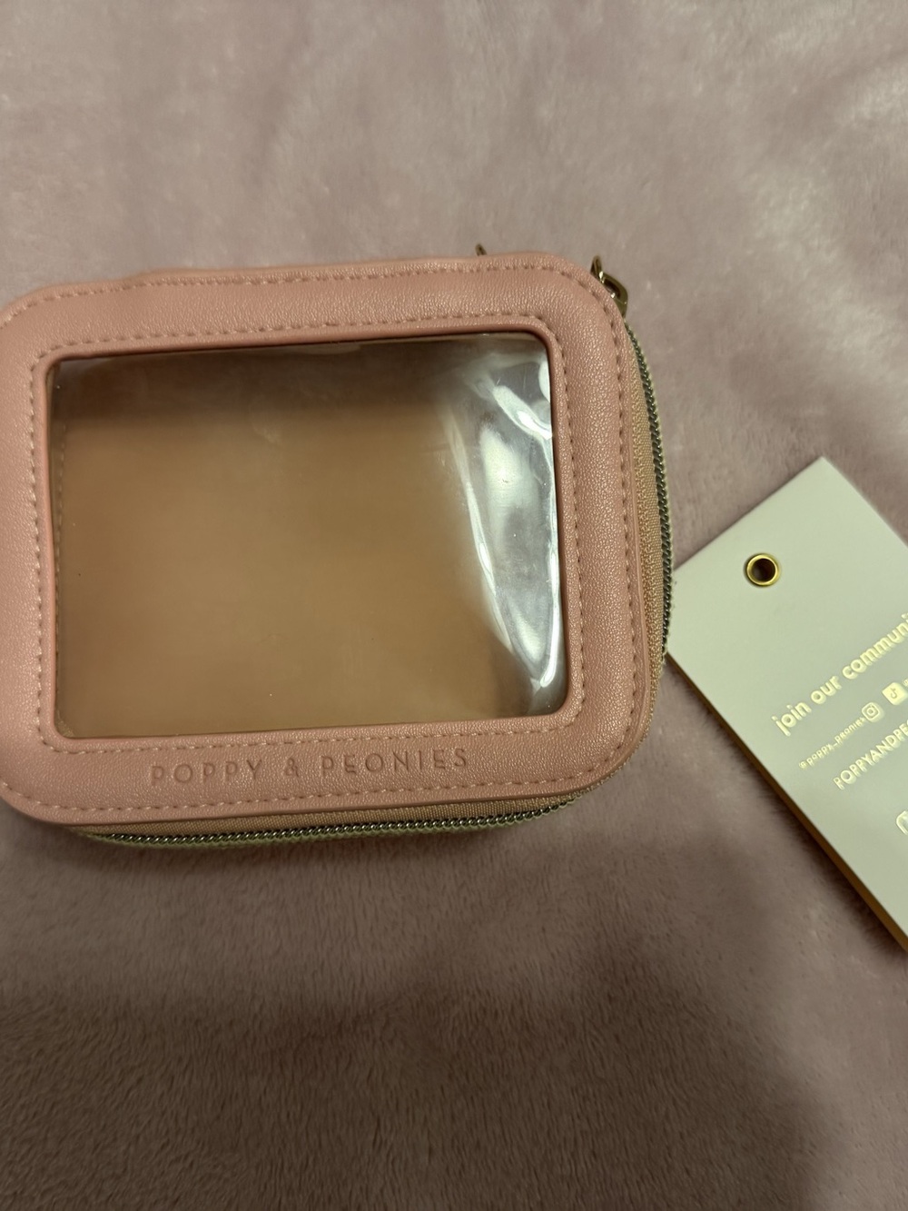 Poppy & Peonies Mini I See You Cosmetic Case - Peony Pink